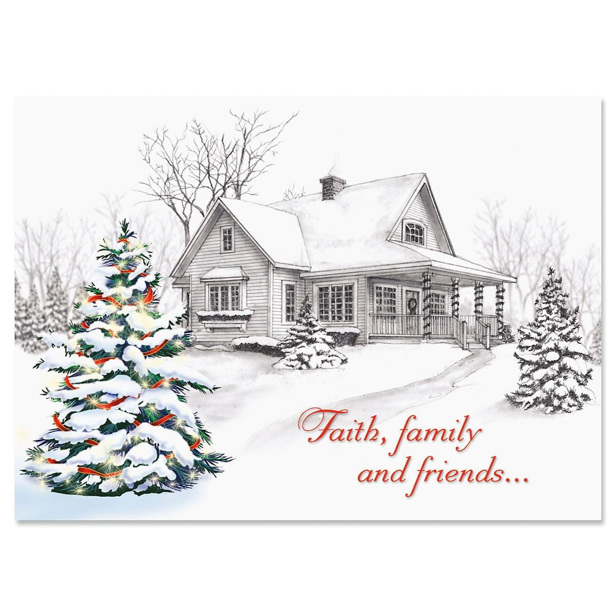 Winter Home Religious Christmas Cards - Set of 18 Cards - Walmart.com